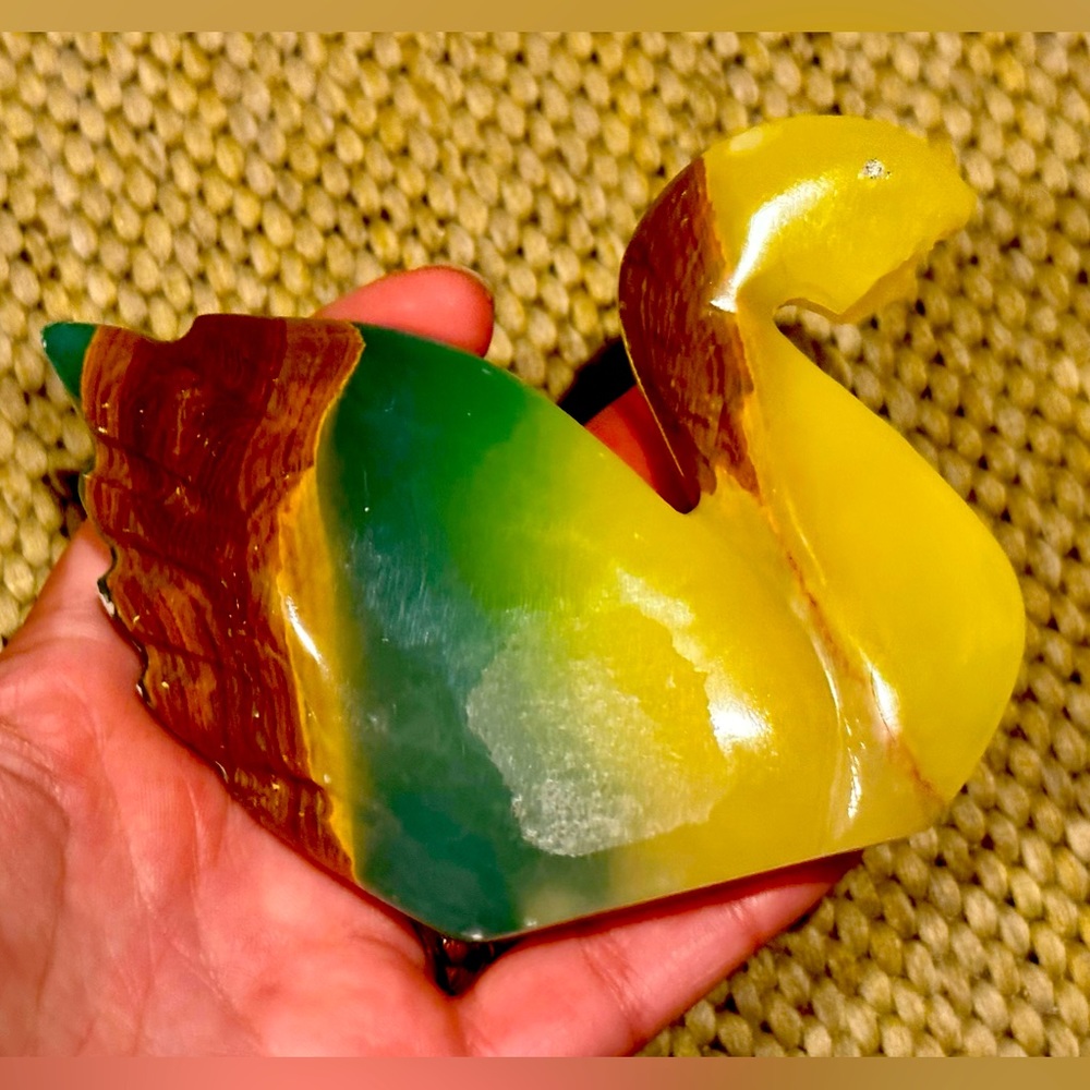 Vintage & Unique Decorative Stone (Onyx) Sculptures / Swan Figurine